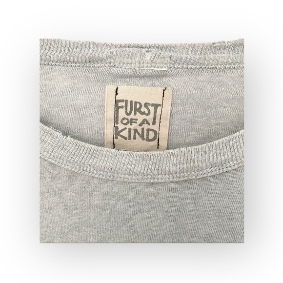 new LF Furst of a Kind ☯︎︎ Upcycled Vintage Zipper Tee ☯︎︎ Gym T Shirt ☯︎︎ Grey - Picture 5 of 16